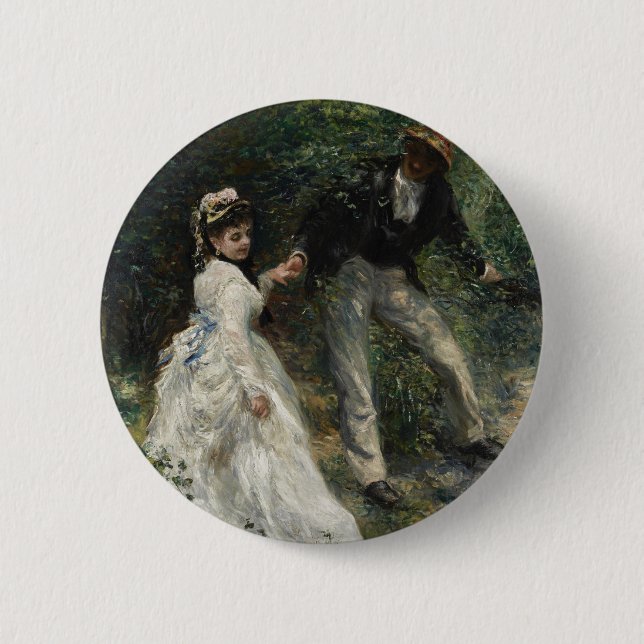 Chapa Redonda De 5 Cm La Promenade Renoir Impresionante pintura (Anverso)