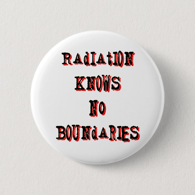 Chapa Redonda De 5 Cm La radiación no conoce límites antinucleares (Anverso)