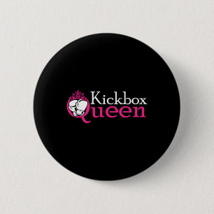 Chapa Redonda De 5 Cm La reina del kickbox es una chica kickboxing es un