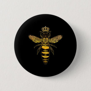 Chapa Redonda De 5 Cm La Reina Vieja Abeja Tierra Día La Naturaleza Amor