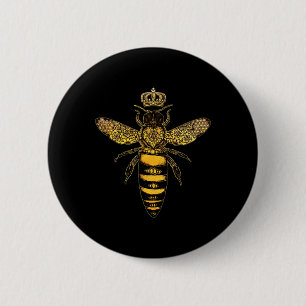 Chapa Redonda De 5 Cm La Reina Vieja Abeja Tierra Día La Naturaleza Amor