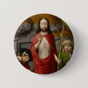 Chapa Redonda De 5 Cm La resurrección, con los peregrinos de Emmaus