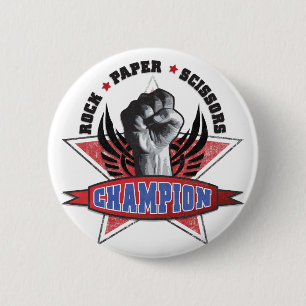Chapa Redonda De 5 Cm La roca, papel, Scissors al campeón