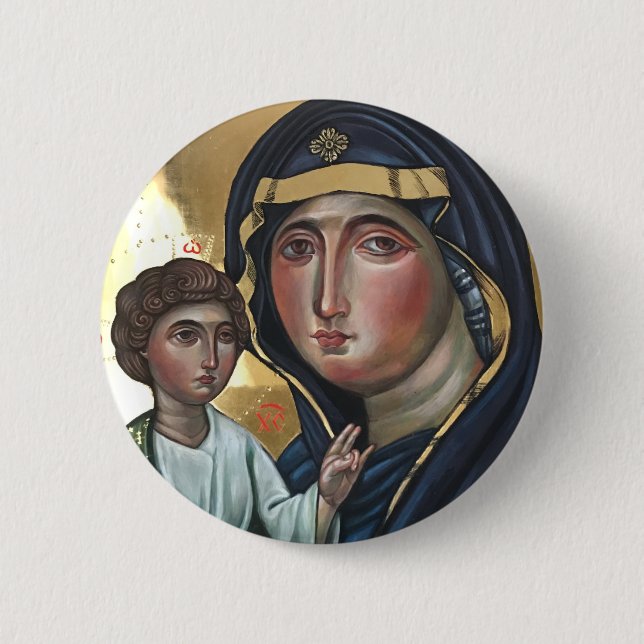 Chapa Redonda De 5 Cm La Santísima Madre de Dios (Anverso)