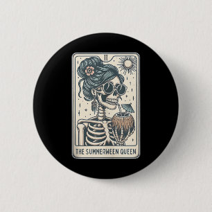 Chapa Redonda De 5 Cm La tarjeta Summerween Queen Tarot, Brujería Hallow