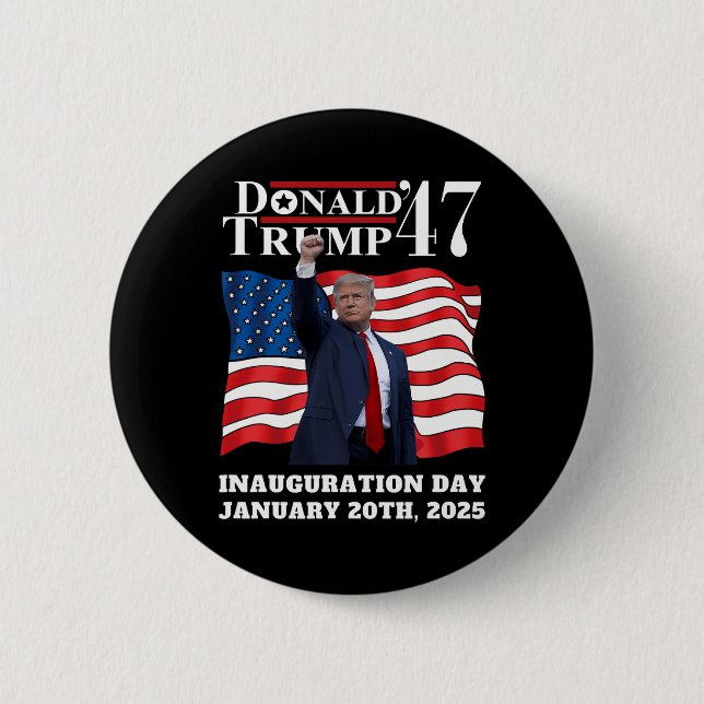 Chapa Redonda De 5 Cm La toma de mando del presidente Donald Trump (Anverso)