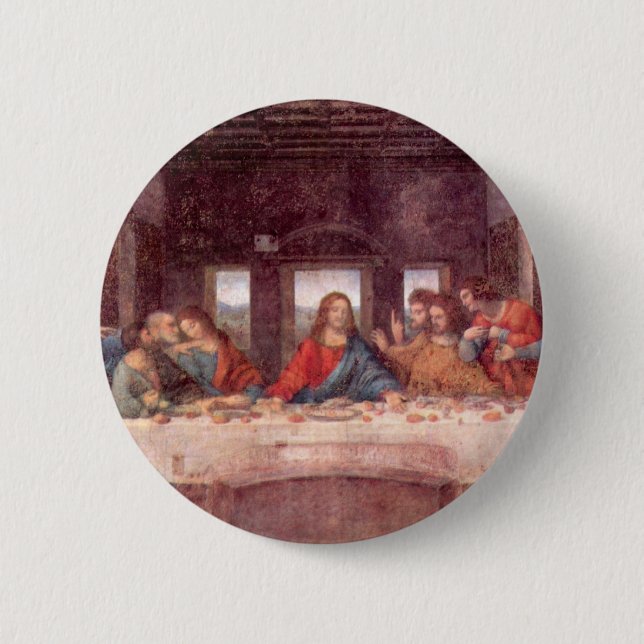 Chapa Redonda De 5 Cm La última cena de Leonardo da Vinci, Renacimiento (Anverso)