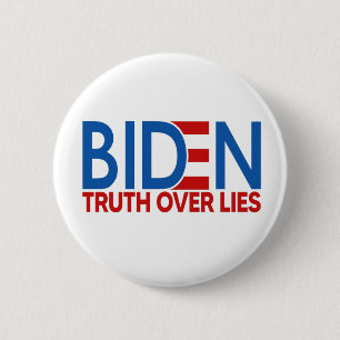 Chapa Redonda De 5 Cm La verdad de Joe Biden 2020 sobre mentiras