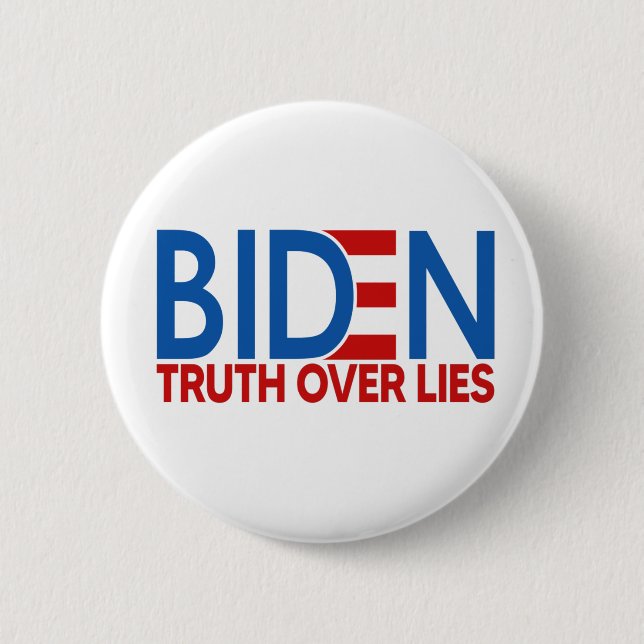 Chapa Redonda De 5 Cm La verdad sobre las mentiras de Joe Biden 2020 (Anverso)