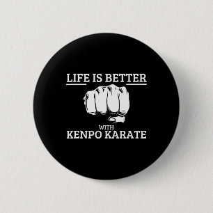 Chapa Redonda De 5 Cm La Vida Americana De Kenpo Es Mejor Con Kenpo Kara