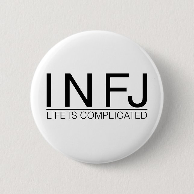 Chapa Redonda De 5 Cm La vida de INFJ es complicada (Anverso)