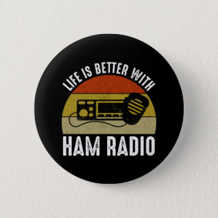 Chapa Redonda De 5 Cm La Vida Es Mejor Con Ham Radio