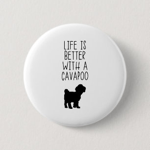 Chapa Redonda De 5 Cm La Vida Es Mejor Con Una Cavapoo