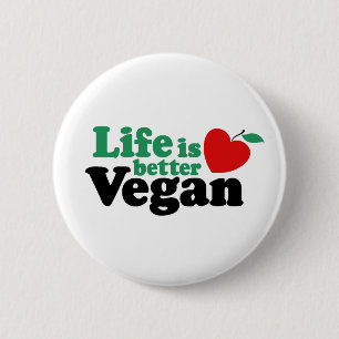 Chapa Redonda De 5 Cm La Vida Es Mejor Vegan