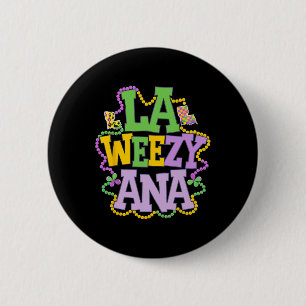 Chapa Redonda De 5 Cm La Weezy Ana divertido mapa de Luisiana con cuenta