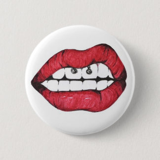 Chapa Redonda De 5 Cm Labios Button
