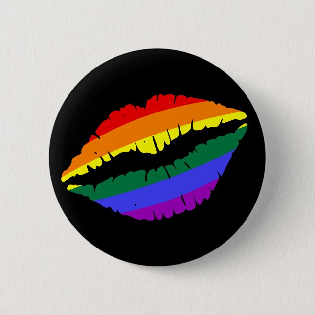 Chapa Redonda De 5 Cm Labios del arcoiris (Anverso)