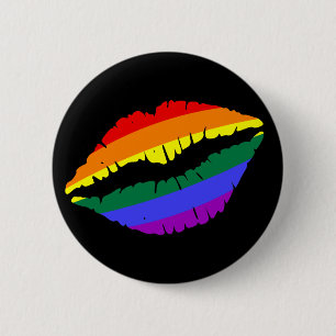 Chapa Redonda De 5 Cm Labios del arcoiris