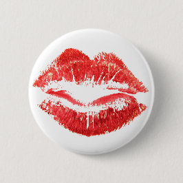Chapa Redonda De 5 Cm Labios rojos