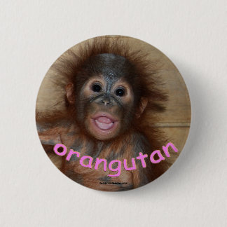 Chapa Redonda De 5 Cm Labios rosados del orangután