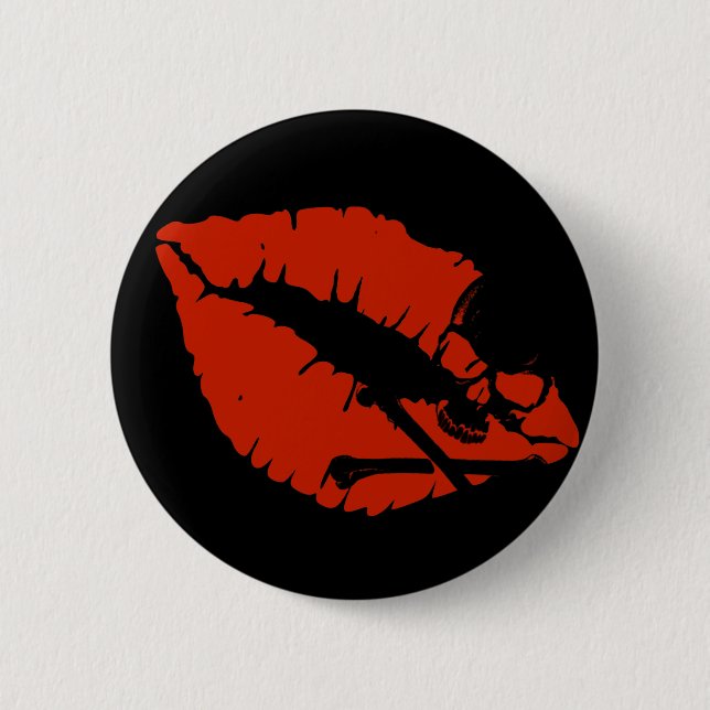 Chapa Redonda De 5 Cm labios venenosos (Anverso)