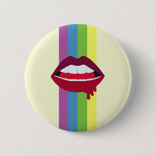 Chapa Redonda De 5 Cm Labios y insignia del arco iris