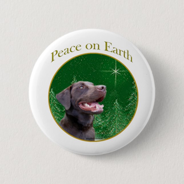 Chapa Redonda De 5 Cm Labrador Recuperador (choc) Paz (Anverso)