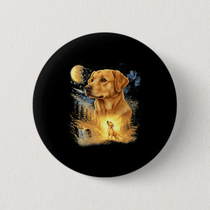 Chapa Redonda De 5 Cm Labrador retriever aullando a la luna vintage