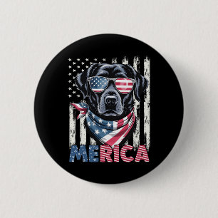 Chapa Redonda De 5 Cm Labrador Retriever bandera de EE. UU. Merica Patri