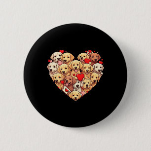 Chapa Redonda De 5 Cm Labrador Retriever Divertido Corazón San Valentín