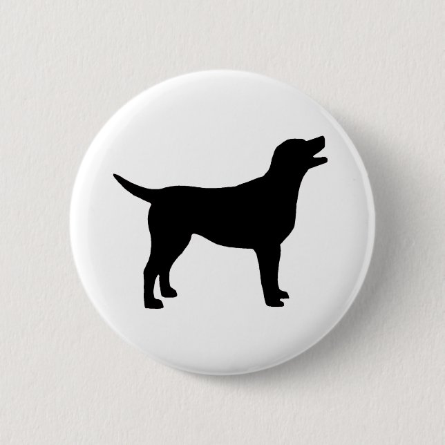 Chapa Redonda De 5 Cm Labrador retriever (en negro) (Anverso)