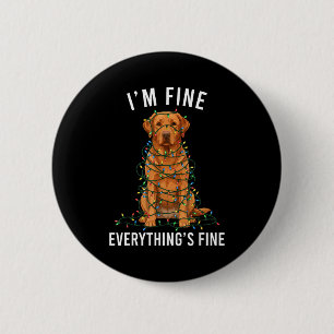 Chapa Redonda De 5 Cm Labrador Retriever Navidad Estoy Bien Todo Yo