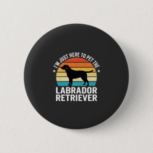 Chapa Redonda De 5 Cm Labrador Retriever Perro Retro Acariciando