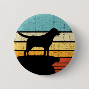 Chapa Redonda De 5 Cm Labrador retro vintage negro dueño de laboratorio 