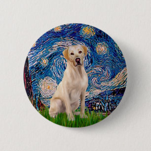 Chapa Redonda De 5 Cm Labrador (Y7) - Noche estrellada