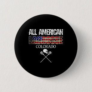Chapa Redonda De 5 Cm Lacrosse American Flag Team Colorado with Gear