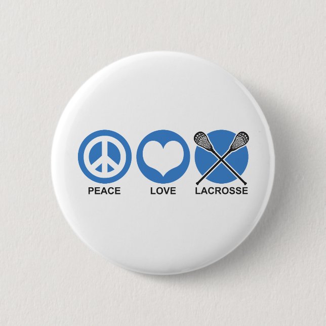 Chapa Redonda De 5 Cm Lacrosse de Peace Love (Anverso)