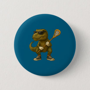 Chapa Redonda De 5 Cm Lacrosse divertido Lax Dinosaurio Niños Hombres Mu