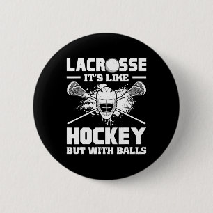 Chapa Redonda De 5 Cm Lacrosse Es Como Hockey Pero Con Jugador Divertido