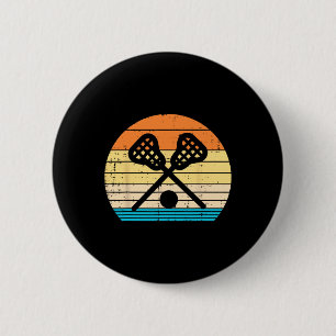 Chapa Redonda De 5 Cm Lacrosse Stick Ball Sunset Retro Lax Hombres Wo