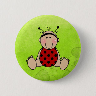 Chapa Redonda De 5 Cm Lady Bug Baby Shower Party Favorece