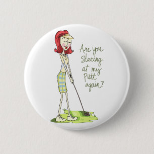 Chapa Redonda De 5 Cm Lady Golfer