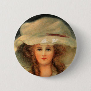 Chapa Redonda De 5 Cm Lady Hat