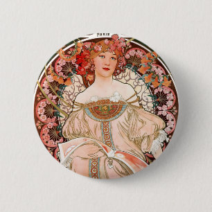 Chapa Redonda De 5 Cm Lady Vintage