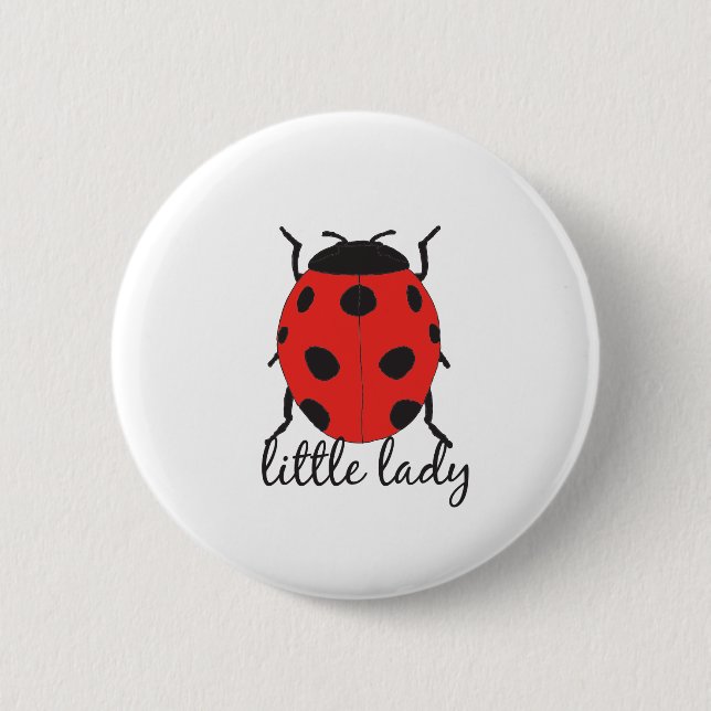 Chapa Redonda De 5 Cm Ladybug Red & Black Baby Cute Red Ladybug Insect (Anverso)