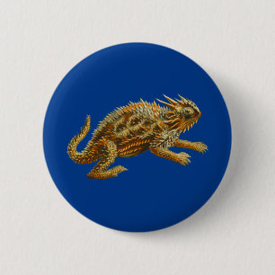 Chapa Redonda De 5 Cm Lagarto de cuernos de Tejas