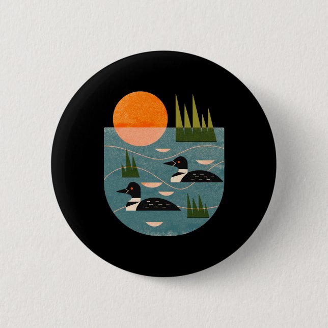 Chapa Redonda De 5 Cm Lago de Loon (Anverso)