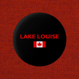 Chapa Redonda De 5 Cm Lago Louise Canadá Bandera Canadiense Color oscuro