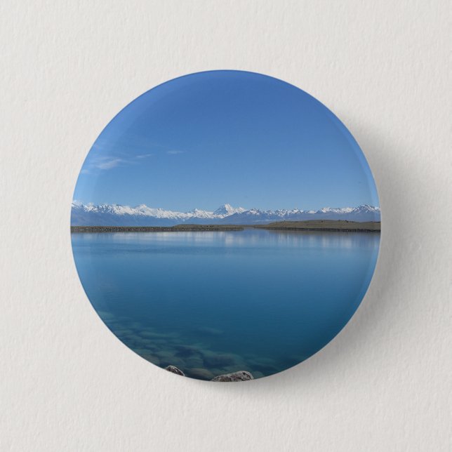 Chapa Redonda De 5 Cm Lago Tekapo, Nueva Zelanda (Anverso)
