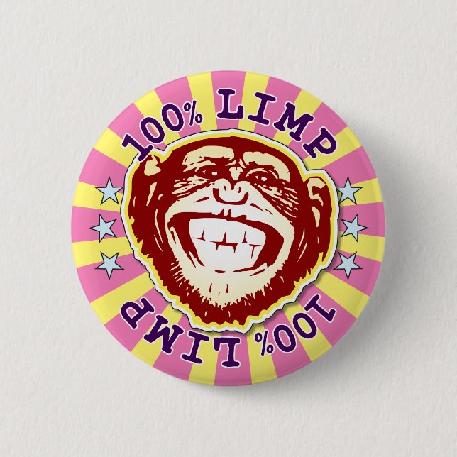 Chapa Redonda De 5 Cm Lámina 100% Funny Monkey Badge (Anverso)